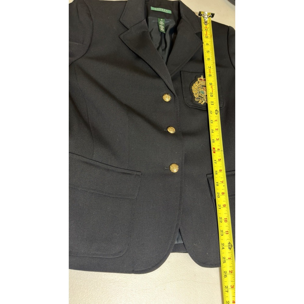 Vintage Lauren Ralph Lauren Black Crest Blazer Sports Coat Women's Size 10 - Picture 5 of 12